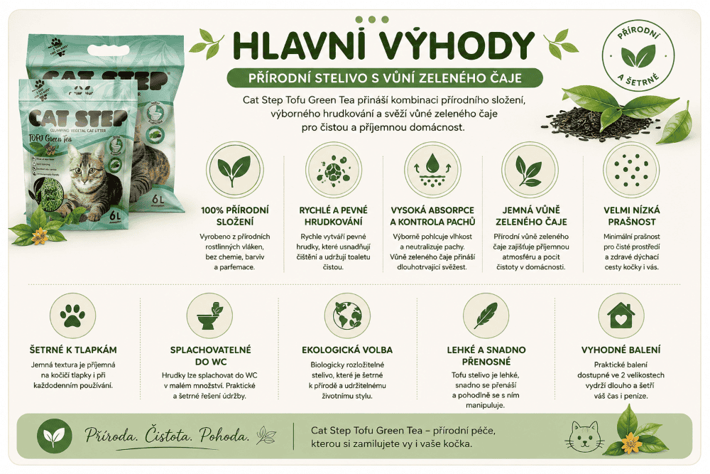 Hlavní výhody přírodního steliva Tofu Green Tea